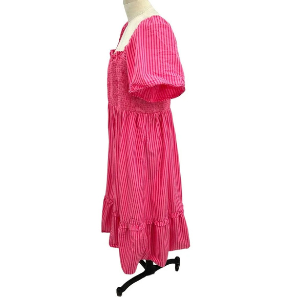 Draper James‎ Deana Smocked Dress in Pink Stripe Size XXL - Picture 4 of 8